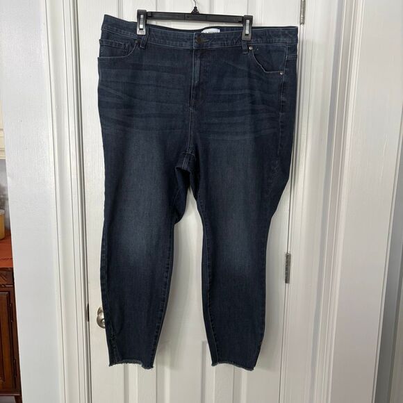 Lane Bryant Plus Size 22 Dark Wash Skinny Jeans Flex Magic Waistband High Rise R - Picture 1 of 9
